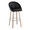 Matisse Highback 30" Contemporary Fixed-Height Barstool with Swivel in Light Grey Wood and Black Faux Leather with Round Chrome Metal Footrest- Set of 2 — product view