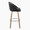 Matisse Highback 30" Contemporary Fixed-Height Barstool with Swivel in Light Grey Wood and Black Faux Leather with Round Chrome Metal Footrest- Set of 2 — side view