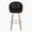 Matisse Highback 30" Contemporary Fixed-Height Barstool with Swivel in Light Grey Wood and Black Faux Leather with Round Chrome Metal Footrest- Set of 2 — front view