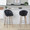 Matisse Highback 30" Contemporary Fixed-Height Barstool with Swivel in Light Grey Wood and Black Faux Leather with Round Chrome Metal Footrest- Set of 2 — lifestyle photo 1