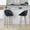 Matisse Highback 30" Contemporary Fixed-Height Barstool with Swivel in Light Grey Wood and Black Faux Leather with Round Chrome Metal Footrest- Set of 2 — lifestyle photo 2