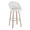 Matisse bar stool in Light Grey Wood, White PU, Chrome Metal, product view, featuring swivel and wood frame