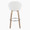 Matisse bar stool in Light Grey Wood, White PU, Chrome Metal, back view, featuring swivel and wood frame