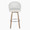 Matisse bar stool in Light Grey Wood, White PU, Chrome Metal, front view, featuring swivel and wood frame