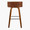 Maya bar stool in Chrome Metal, Walnut Wood, Charcoal Fabric, back view, featuring swivel and wood frame