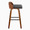 Maya bar stool in Black Metal, Walnut Wood, Charcoal Fabric, side view, featuring swivel and wood frame