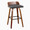 Maya 30" Mid-Century Modern Fixed-Height Barstool with Swivel in Walnut Wood and Charcoal Fabric with Square Black Metal Footrest- Set of 2 — product view