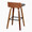 Maya 30" Mid-Century Modern Fixed-Height Barstool with Swivel in Walnut Wood and Charcoal Fabric with Square Black Metal Footrest- Set of 2 — rear three-quarter view
