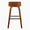 Maya 30" Mid-Century Modern Fixed-Height Barstool with Swivel in Walnut Wood and Charcoal Fabric with Square Black Metal Footrest- Set of 2 — back view