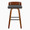 Maya 30" Mid-Century Modern Fixed-Height Barstool with Swivel in Walnut Wood and Charcoal Fabric with Square Black Metal Footrest- Set of 2 — front view