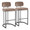 Mid-back Demi 30" Contemporary Fixed-Height Barstool in Black Metal and Brown Fabric- Set of 2 — pair view