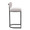 Demi bar stool in Black Metal, Light Grey Fabric, side view, featuring metal design and fabric design