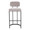 Demi bar stool in Black Metal, Light Grey Fabric, front view, featuring metal design and fabric design