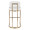 Demi bar stool in Gold Metal, White PU, back view, featuring faux leather design and leather design