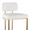 Demi bar stool in Gold Metal, White PU, close-up detail, featuring faux leather design and leather design