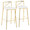Charlotte bar stool in Gold Metal, White PU, coordinated set view, featuring faux leather design and leather design