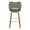 Mustang 30" Contemporary Fixed-Height Barstool with Swivel in Walnut Wood and Green Fabric with Chrome Metal Footrest- Set of 2 — back view