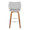 Mustang 30" Contemporary Fixed-Height Xl Barstool with Swivel in Walnut Wood and Grey Fabric with Round Chrome Metal Footrest- Set of 2 — back view