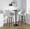 Mustang bar stool in Walnut Glazed Wood, Grey Fabric, Black Metal, featuring swivel and wood frame