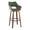 Mustang 30" Contemporary Fixed-Height Barstool with Swivel in Walnut Wood and Green Fabric with Round Black Metal Footrest- Set of 2 — product view
