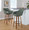 Mustang 30" Contemporary Fixed-Height Barstool with Swivel in Walnut Wood and Green Fabric with Round Black Metal Footrest- Set of 2 — lifestyle photo 2