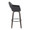 Mustang bar stool in Walnut Glazed Wood, Black PU, Black Metal, side view, featuring swivel and wood frame