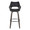 Mustang bar stool in Walnut Glazed Wood, Black PU, Black Metal, front view, featuring swivel and wood frame