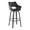 Mustang 30" Contemporary Fixed-Height Barstool with Swivel in Walnut Glazed Wood and Black Faux Leather with Round Black Metal Footrest- Set of 2 — product view