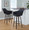 Mustang 30" Contemporary Fixed-Height Barstool with Swivel in Walnut Glazed Wood and Black Faux Leather with Round Black Metal Footrest- Set of 2 — lifestyle photo 1