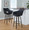 Mustang 30" Contemporary Fixed-Height Barstool with Swivel in Walnut Glazed Wood and Black Faux Leather with Round Black Metal Footrest- Set of 2 — lifestyle photo 2