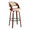 Pino 30" Contemporary Fixed-Height Barstool in Walnut Wood and Cream Faux Leather with Rounded Black Metal Footrest- Set of 2 — product view