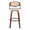 Pino 30" Contemporary Fixed-Height Barstool in Walnut Wood and Cream Faux Leather with Rounded Black Metal Footrest- Set of 2 — front view