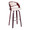 Pino 30" Mid-Century Modern Fixed-Height Barstool with Swivel in Mahogany Wood and White Faux Leather with Round Chrome Metal Footrest- Set of 2 — product view