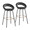 Posh 30" Contemporary Fixed-Height Barstool with Swivel in Black Metal and Black Faux Leather with Square Gold Footrest- Set of 2 — pair view
