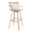 Preston bar stool in Whitewashed Wood, Antique Copper Metal, back and side view, featuring swivel and wood frame