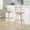 Preston bar stool in Whitewashed Wood, Antique Copper Metal, featuring swivel and wood frame