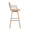 Preston bar stool in Whitewashed Wood, Antique Copper Metal, side view, featuring swivel and wood frame
