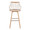 Preston bar stool in Whitewashed Wood, Antique Copper Metal, front view, featuring swivel and wood frame