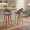 Renee bar stool in Walnut Wood, Brown Fabric, Chrome Metal, featuring swivel and wood frame