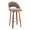Renee bar stool in Walnut Wood, Brown Fabric, Chrome Metal, product view, featuring swivel and wood frame