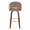 Renee bar stool in Walnut Wood, Brown Fabric, Chrome Metal, back view, featuring swivel and wood frame