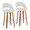 Renee bar stool in Walnut Wood, Cream Fabric, Chrome Metal, coordinated set view, featuring swivel and wood frame
