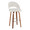Renee Upholstered 30" Contemporary Fixed-Height Barstool with Swivel in Walnut Wood and Cream Fabric with Round Chrome Metal Footrest- Set of 2 — product view