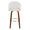 Renee Upholstered 30" Contemporary Fixed-Height Barstool with Swivel in Walnut Wood and Cream Fabric with Round Chrome Metal Footrest- Set of 2 — back view