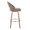Renee Upholstered 30" Contemporary Fixed-Height Barstool with Swivel in Whitewashed Wood and Brown Fabric with Round Chrome Metal Footrest- Set of 2 — side view