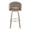 Renee Upholstered 30" Contemporary Fixed-Height Barstool with Swivel in Whitewashed Wood and Brown Fabric with Round Chrome Metal Footrest- Set of 2 — back view