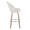 Renee bar stool in Whitewashed Wood, Cream Fabric, Chrome Metal, side view, featuring swivel and wood frame