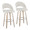 Renee bar stool in Whitewashed Wood, Cream Fabric, Chrome Metal, coordinated set view, featuring swivel and wood frame