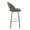 Renee Upholstered 30" Contemporary Fixed-Height Barstool with Swivel in Whitewashed Wood and Dark Grey Fabric with Round Chrome Metal Footrest- Set of 2 — side view
