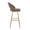Renee Upholstered 30" Contemporary Fixed-Height Barstool in Gold Metal and Brown Fabric with Square Footrest- Set of 2 — side view